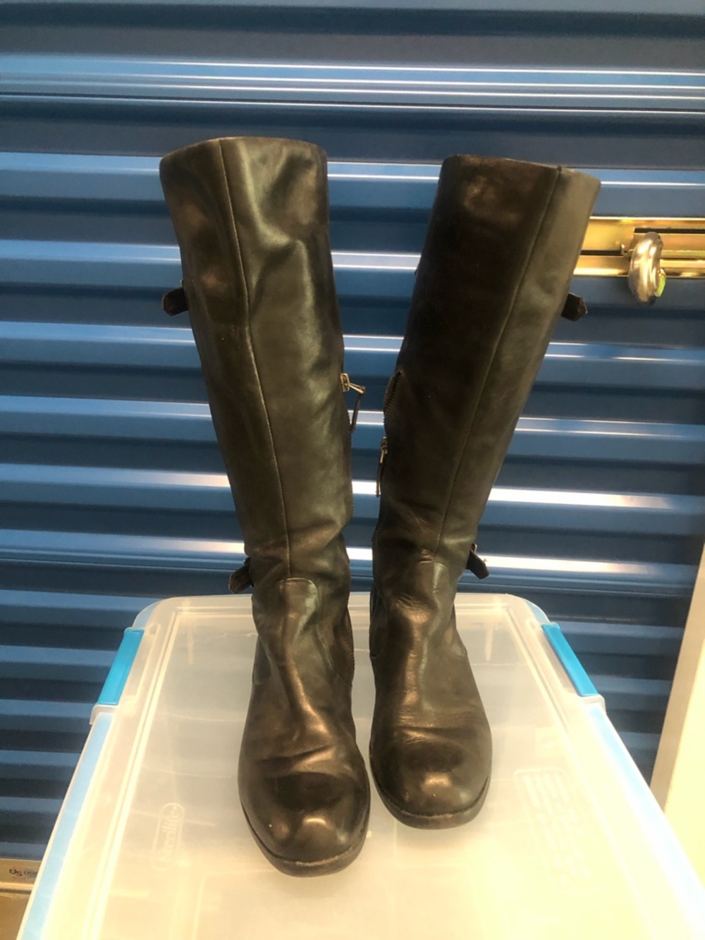 Modern Vintage Black Leather Riding Boots